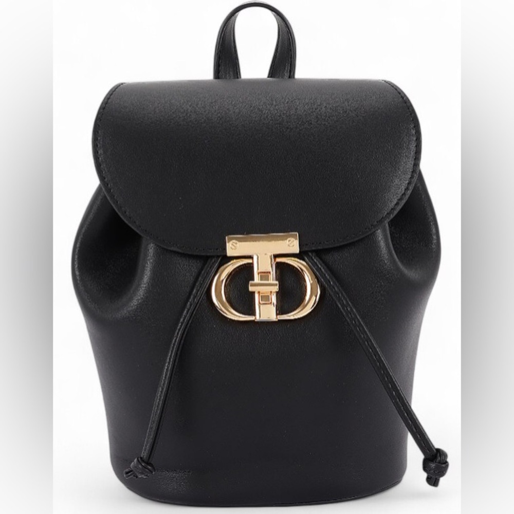 Vegan Leather Backpack Handbag - Black, Brown, White